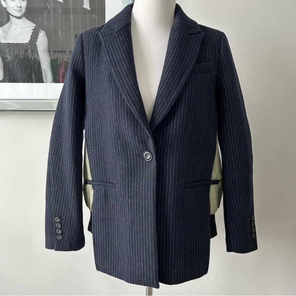*Zara Pinstripe Hybrid Bomber Blazer